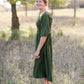 Smocked Bodice Square Neck Midi Dress Dresses Polygram
