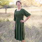 Smocked Bodice Square Neck Midi Dress Dresses Polygram