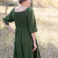Smocked Bodice Square Neck Midi Dress Dresses Polygram