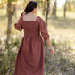 Smocked Bodice Square Neck Midi Dress - FINAL SALE Dresses Polygram