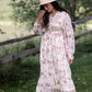 Smocked Detail V-Neck Floral Tiered Maxi Dress Dresses Polagram