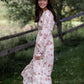 Smocked Detail V-Neck Floral Tiered Maxi Dress Dresses Polagram