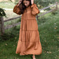 Smocked Mock Neck Ruffle Tiered Midi Dress Dresses Dress Forum