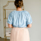 Smocked Short Sleeve Yoke Blouse Tops Polagram