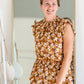 Smocked Waist Ruffle Sleeve Floral Top Shirt Hayden