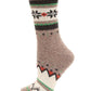 Snowflake Crew Length Socks Accessories MirMaru Brown