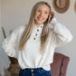 Soft Fuzzy Knit Button Pullover Sweater Tops Trend Notes S / Ivory