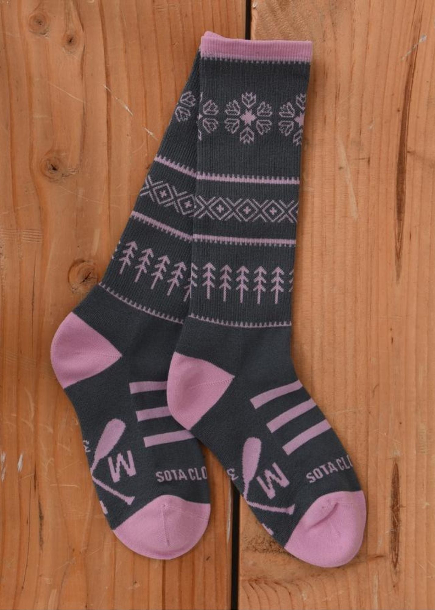 Sota' Snow Crew Length Socks-FINAL SALE Home & Lifestyle Sota Clothing Pink / S/M