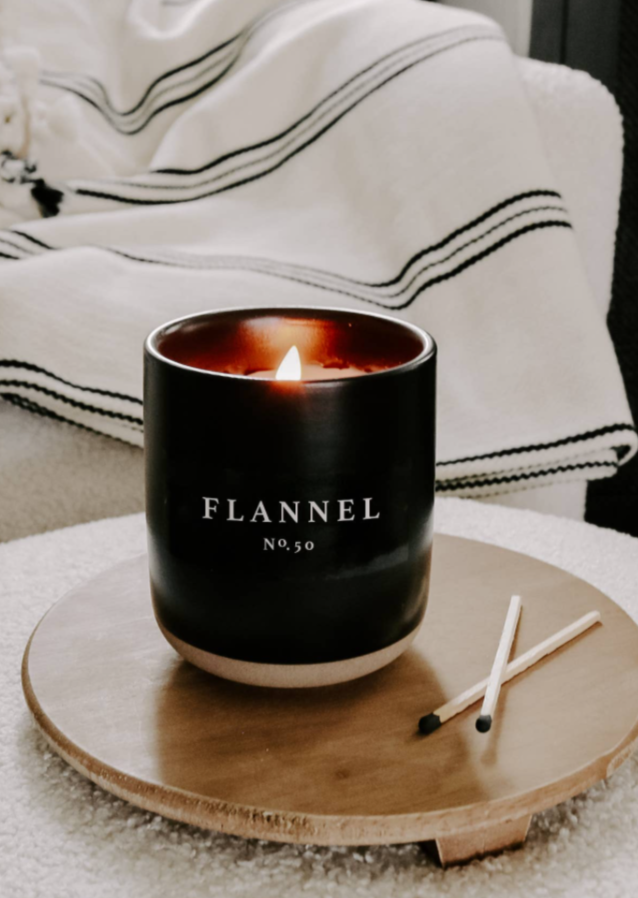 Soy Candle - Black Stoneware Gifts Flannel