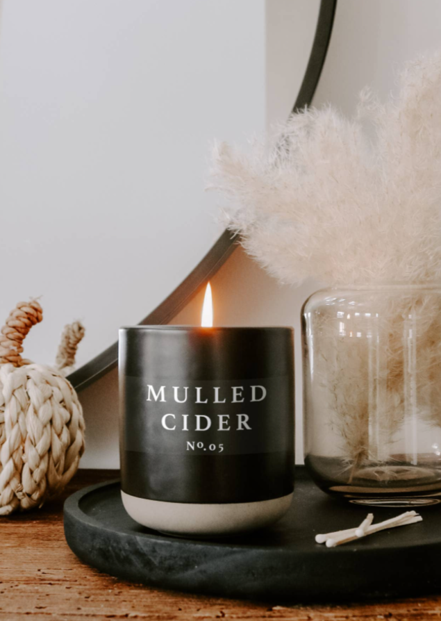 Soy Candle - Black Stoneware Gifts Mulled Cider