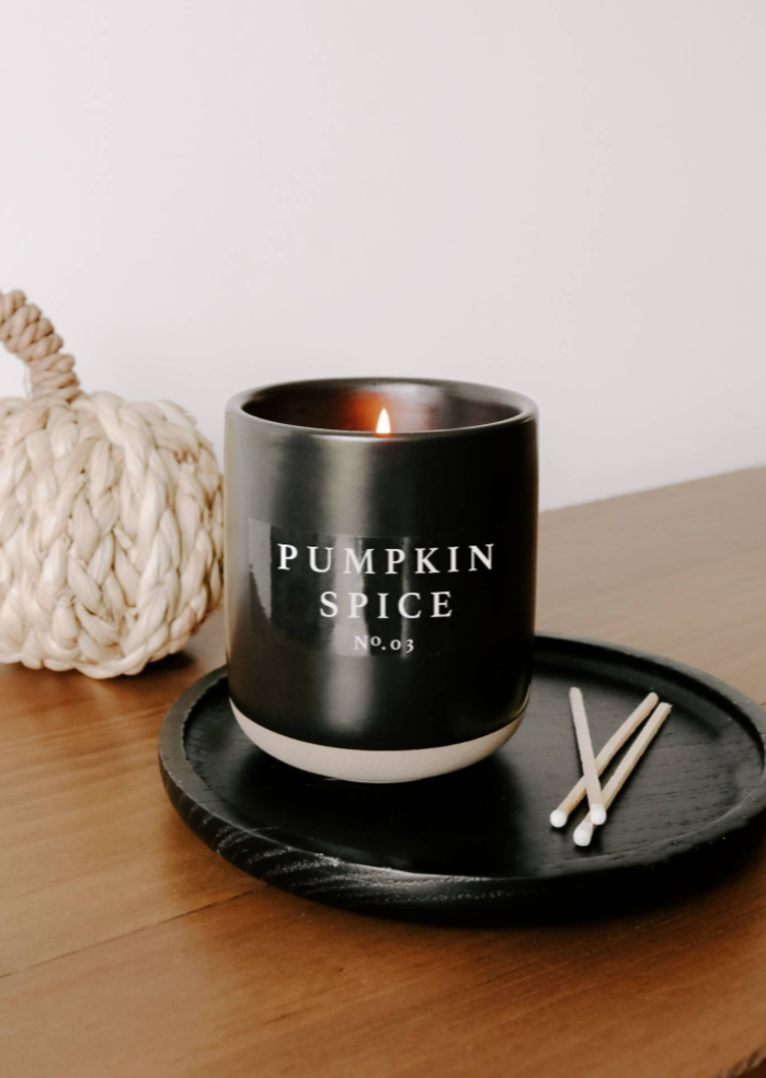 Soy Candle - Black Stoneware Gifts Pumpkin Spice