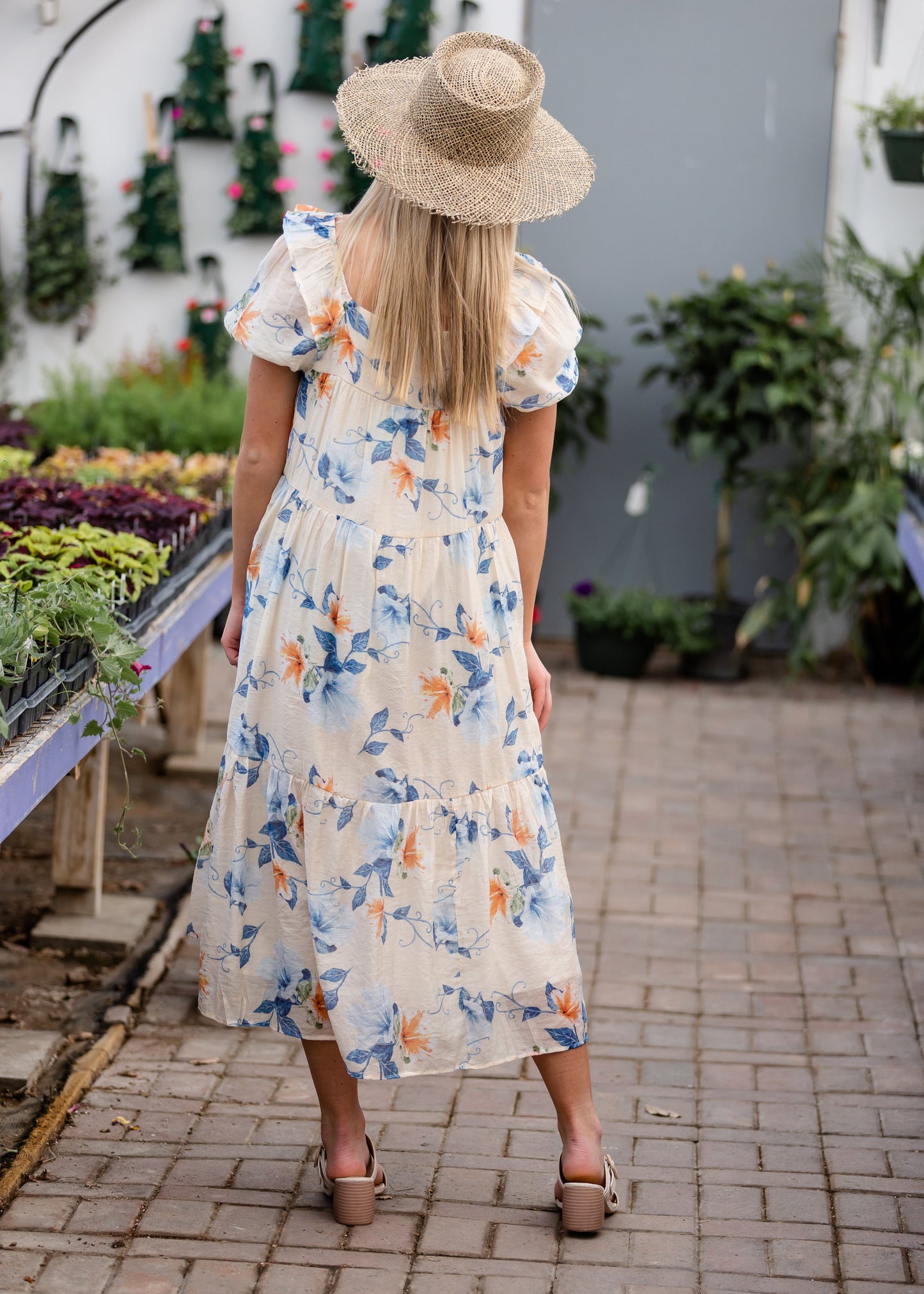 Square Neck Floral Print Midi Dress Dresses Hayden