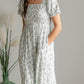 Square Neck Floral Print Tiered Maxi Dress Dresses Polagram & BaeVely