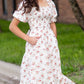Square Neck Tiered Maxi Dress With Bubble Sleeves Dresses