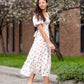 Square Neck Tiered Maxi Dress With Bubble Sleeves Dresses