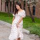 Square Neck Tiered Maxi Dress With Bubble Sleeves Dresses
