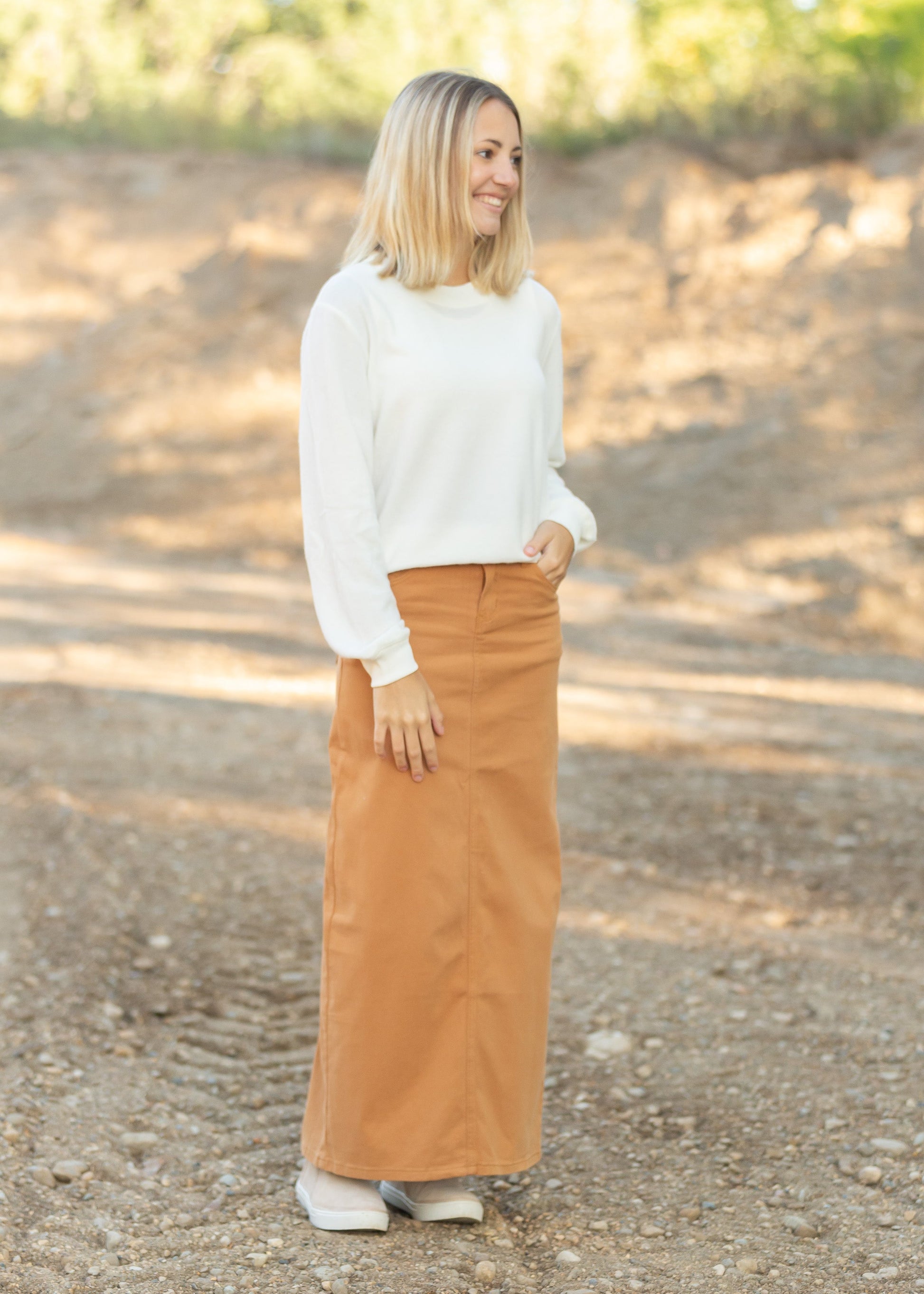 Camel maxi skirt Clearance