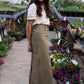 Stella Moss Olive Long Denim Maxi Skirt Inherit Co.