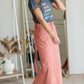 Stella Pink Clay Long Denim Maxi Skirt Skirts Inherit Co.
