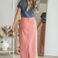 Stella Pink Clay Long Denim Maxi Skirt Skirts Inherit Co.