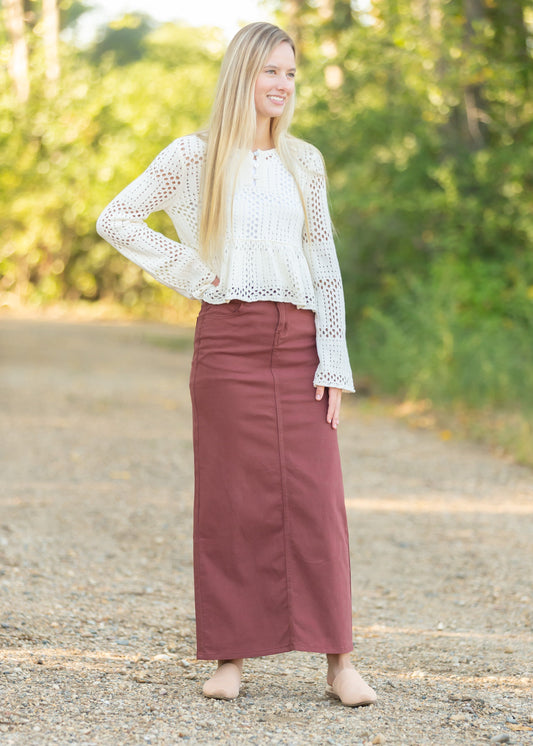 Stella Rosewood Denim Maxi Skirt Skirts