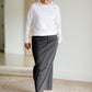 Stella Smokey Charcoal Long Denim Maxi Skirt Inherit Co.