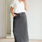 Stella Smokey Charcoal Long Denim Maxi Skirt Inherit Co.