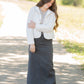 Stella Smokey Charcoal Long Denim Maxi Skirt Skirts