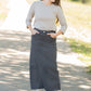 Stella Smokey Charcoal Long Denim Maxi Skirt Skirts