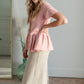 Stella Tawny Taupe Long Denim Maxi Skirt Sheer Dent Beauty