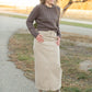 Stella Tawny Taupe Long Denim Maxi Skirt Skirts