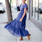 Stonewash Blue Floral Maxi Dress Dresses Mikarose