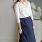 Stretch Skirt with Front Pockets Skirts Les Amis Blue / S