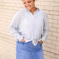 Striped Button Up Long Sleeve Top Tops