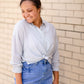 Striped Button Up Long Sleeve Top Tops