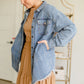 Striped Denim Shirt Jacket Tops Polagram
