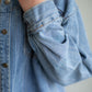 Striped Denim Shirt Jacket Tops Polagram