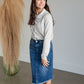 Striped French Terry Raglan Sleeve Top Tops Staccato