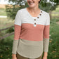 Striped Knit Colorblock Button-Up Top Tops Hayden Los Angeles