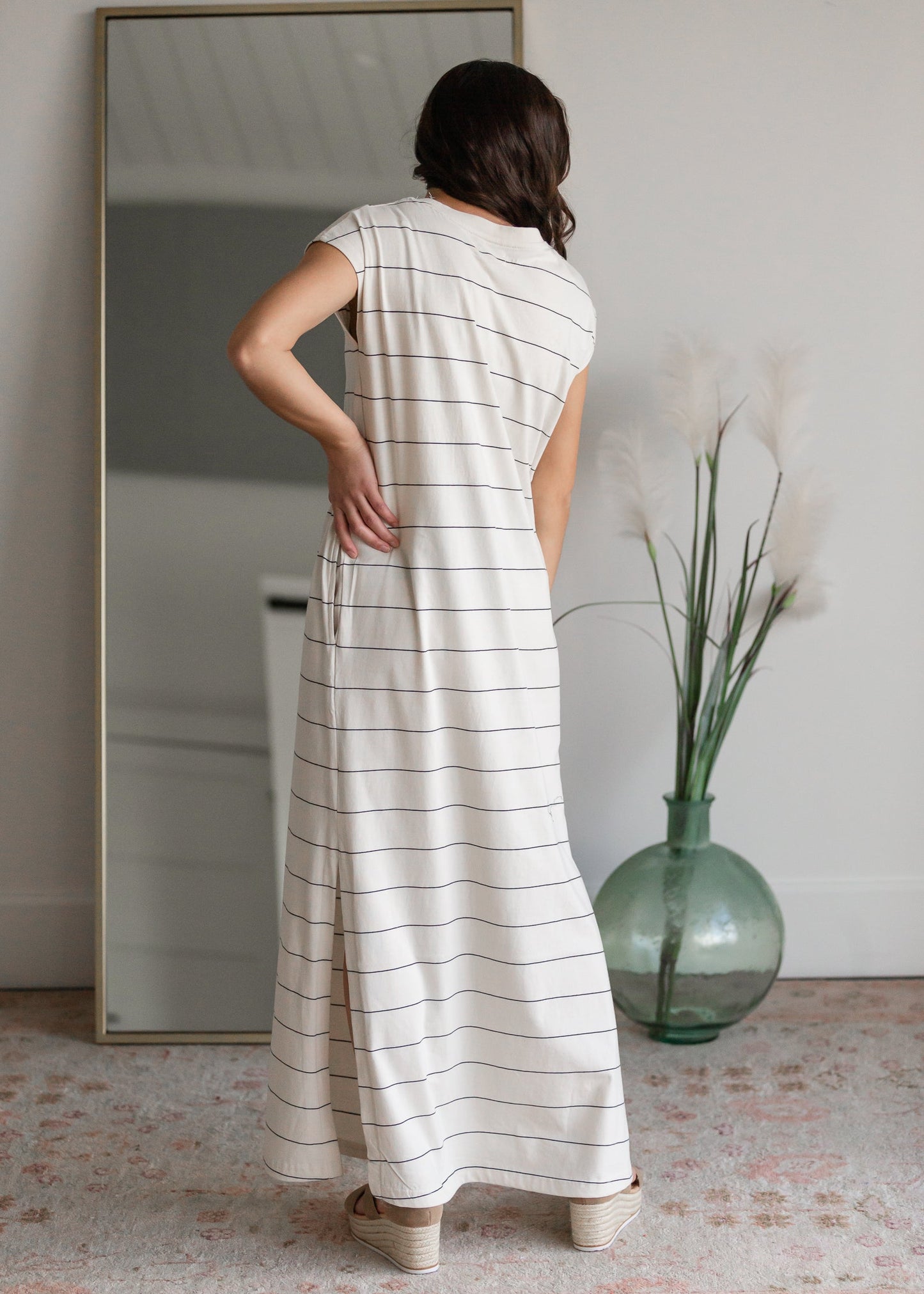 Striped Maxi Dress with Slits Dresses Thread & Supply
