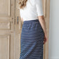 Striped Skirt With Elastic Waist Band Skirts Polagram
