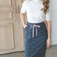 Striped Skirt With Elastic Waist Band Skirts Polagram
