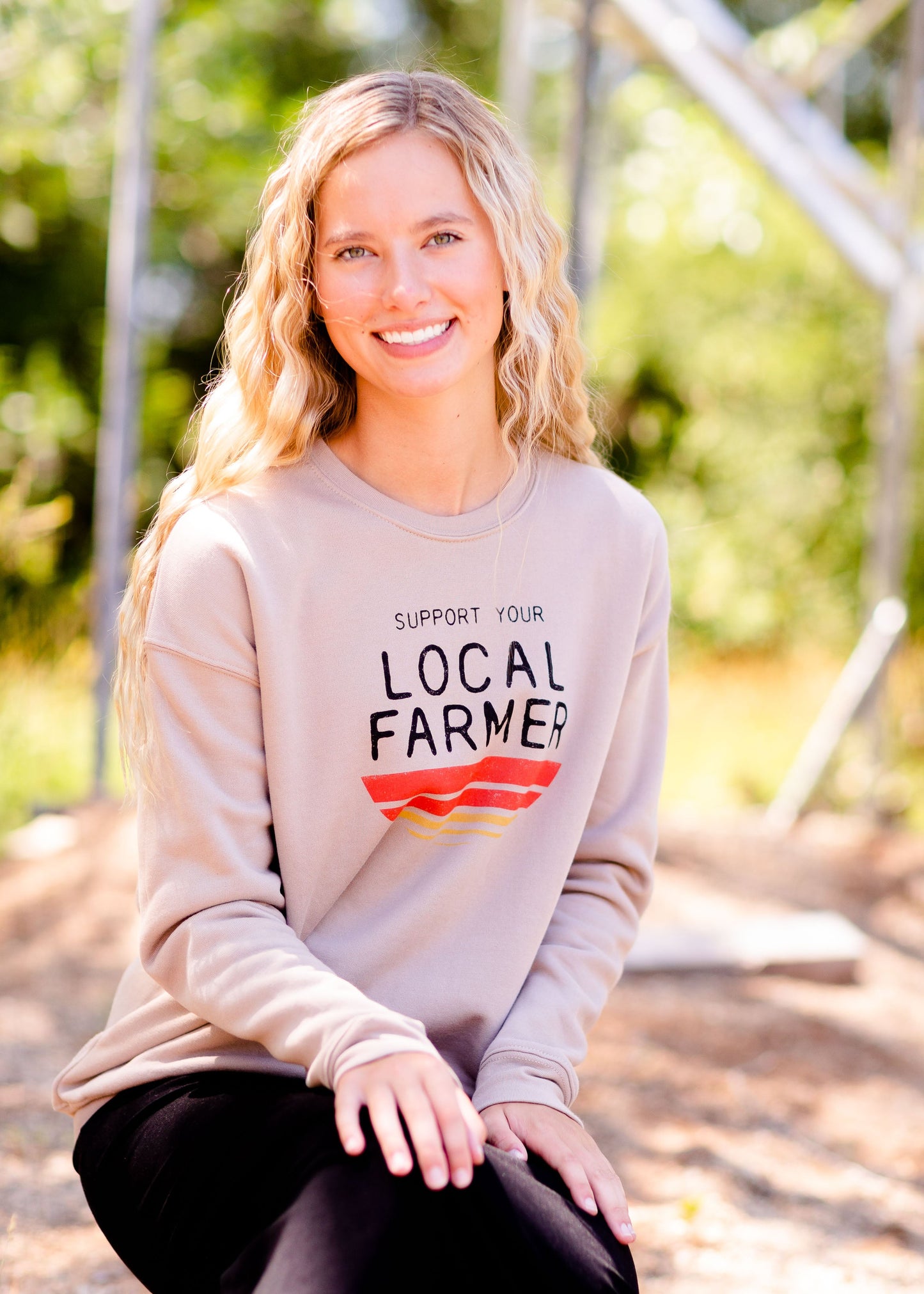 Support Your Local Farmer Crewneck Sweatshirt Tops