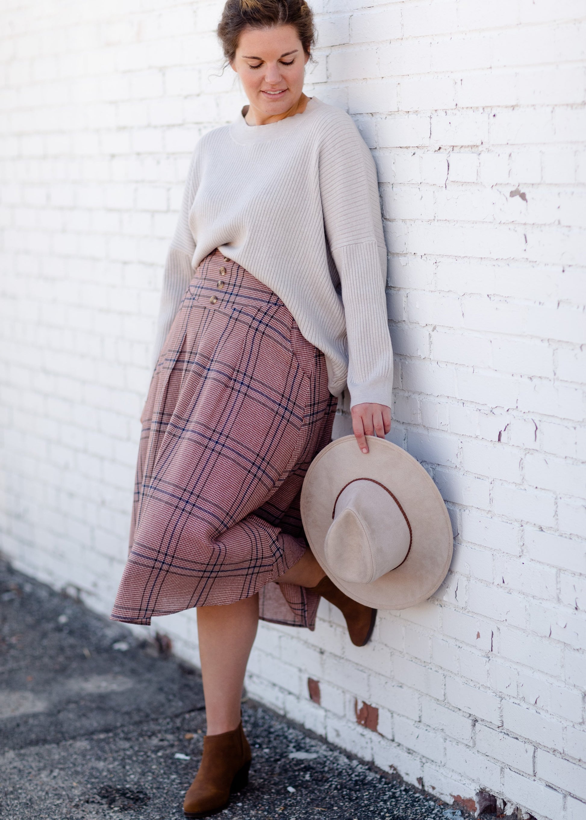 Susie Plaid A-Line Midi Skirt Skirts Inherit