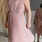 Swiss Dot Ruffle Sleeve Pleated Midi Dress Dresses Hailey & Co