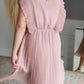 Swiss Dot Ruffle Sleeve Pleated Midi Dress Dresses Hailey & Co