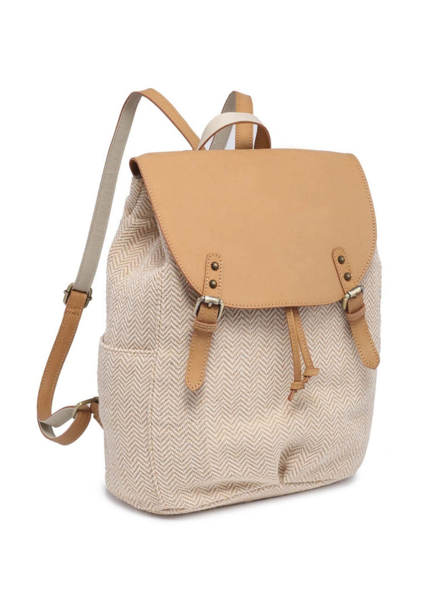 Tatum Canvas Backpack With Flap over Accessories Jen & Co.