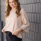 Taupe 3/4 Trumpet Sleeve Top - FINAL SALE Tops