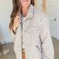 Taupe Collar Zipper Pocket Jacket Tops Pologram