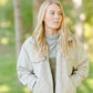 Taupe Collar Zipper Pocket Jacket Tops Pologram